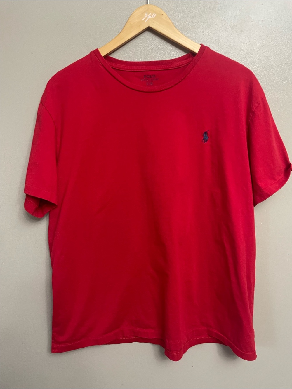 Polo Ralph Lauren red Crew Neck blue pony large